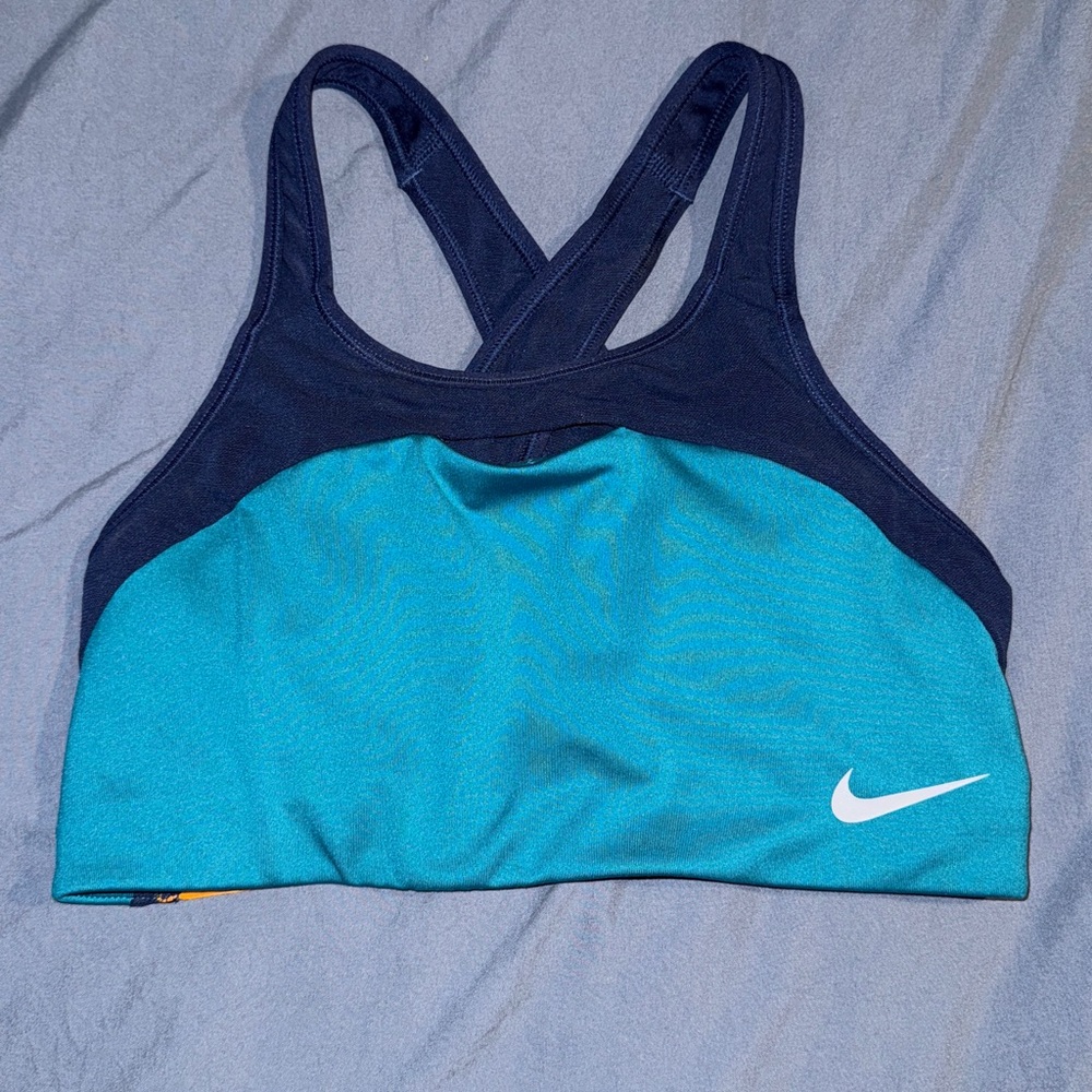 Nike Women's Teal and Navy Sports Bra